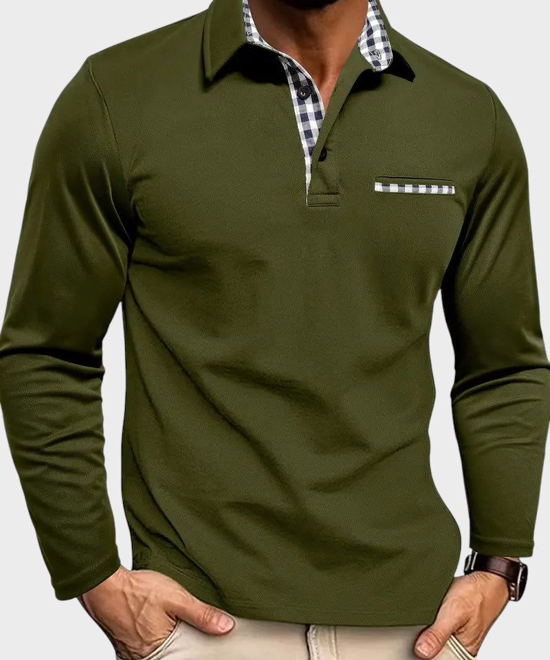 Niels™ | Langærmet poloshirt til herrer
