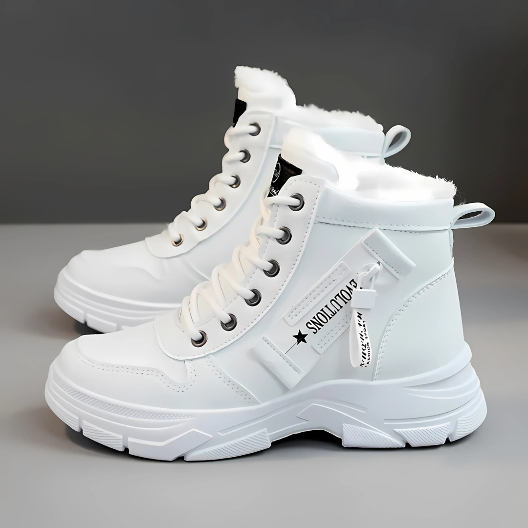 Vinterstøvler med faux fur for og chunky skridsikker sål