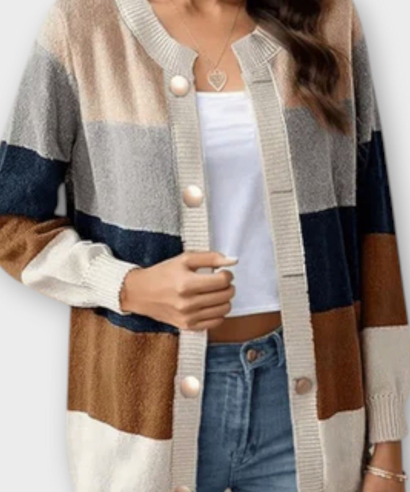 Amalie | Stribet Cardigan
