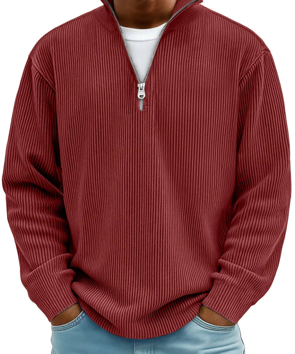 Peter™ |Moderne herrepullover med halv lynlås