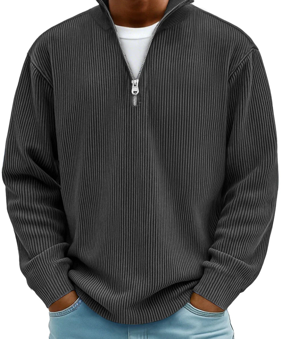 Peter™ |Moderne herrepullover med halv lynlås