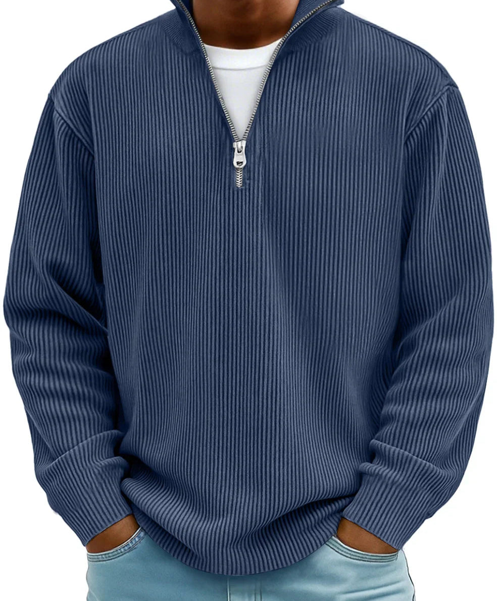 Peter™ |Moderne herrepullover med halv lynlås