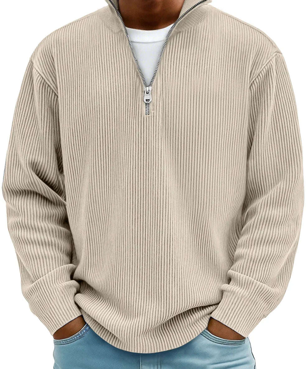 Peter™ |Moderne herrepullover med halv lynlås