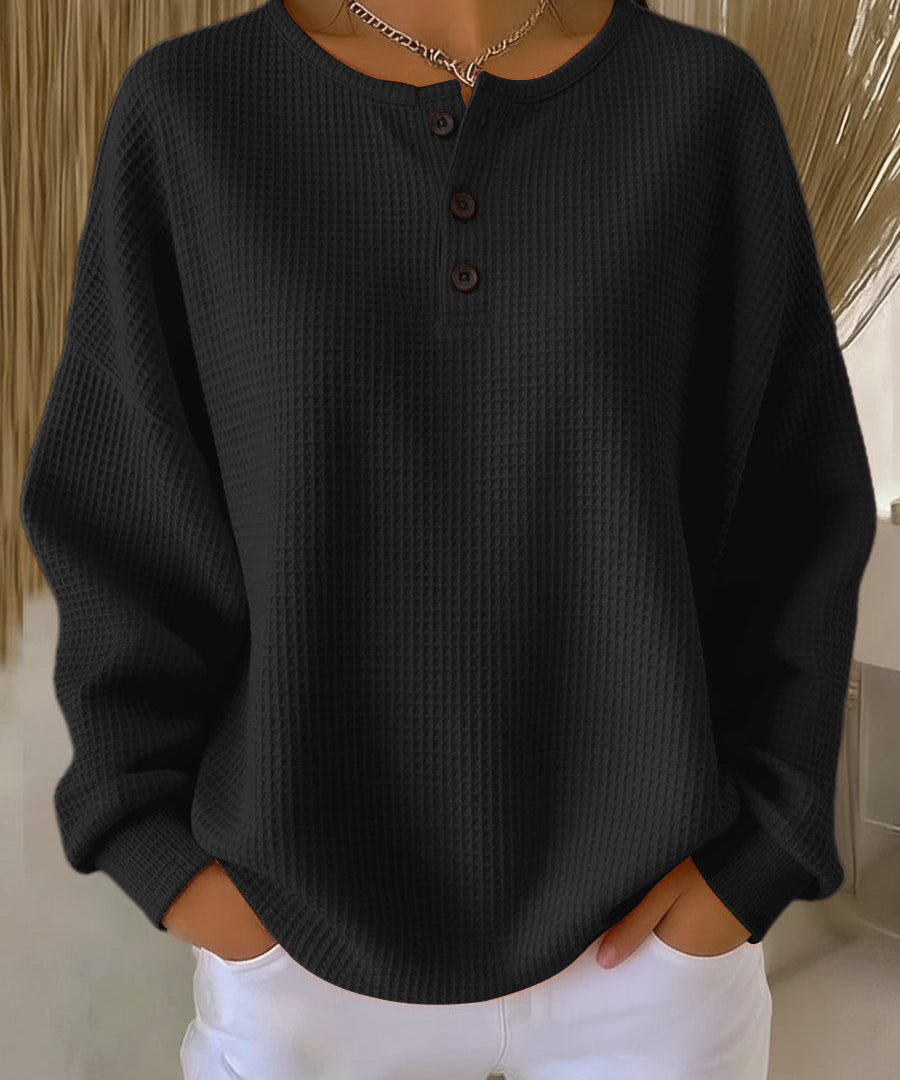 Helle™ | Vaffelstrikket Hyggetrøje