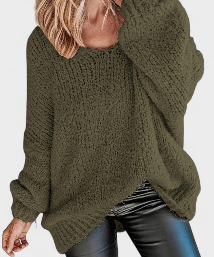 Katrine™ | Let striktrøje med rund hals