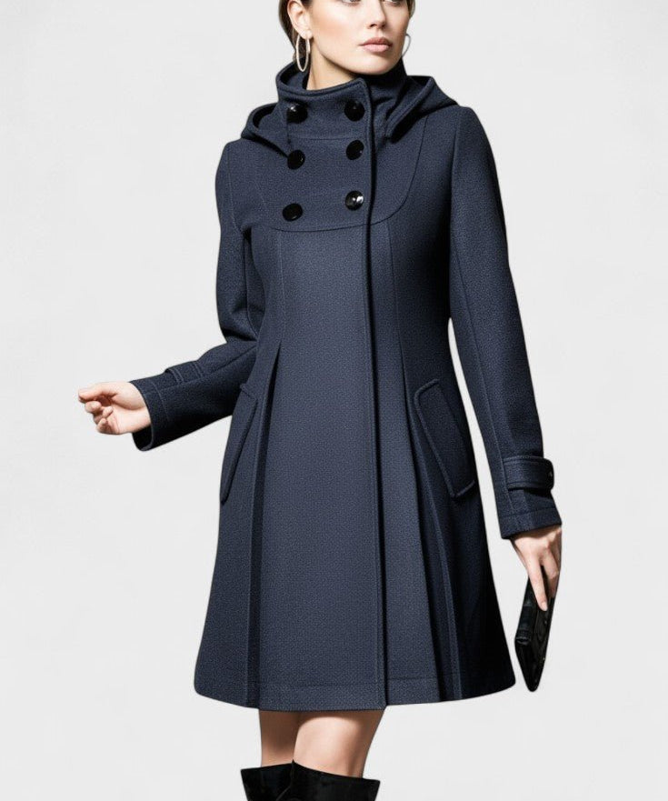 Lenka™ | Elegant frakke med hætte