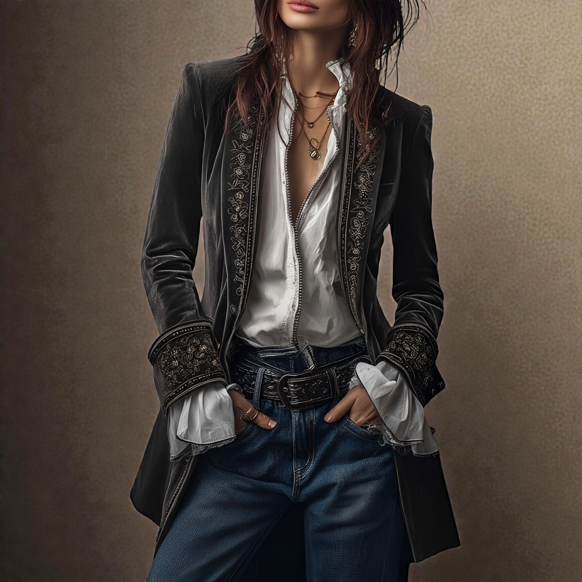 Ella™ | Elegant fløjlsjakke