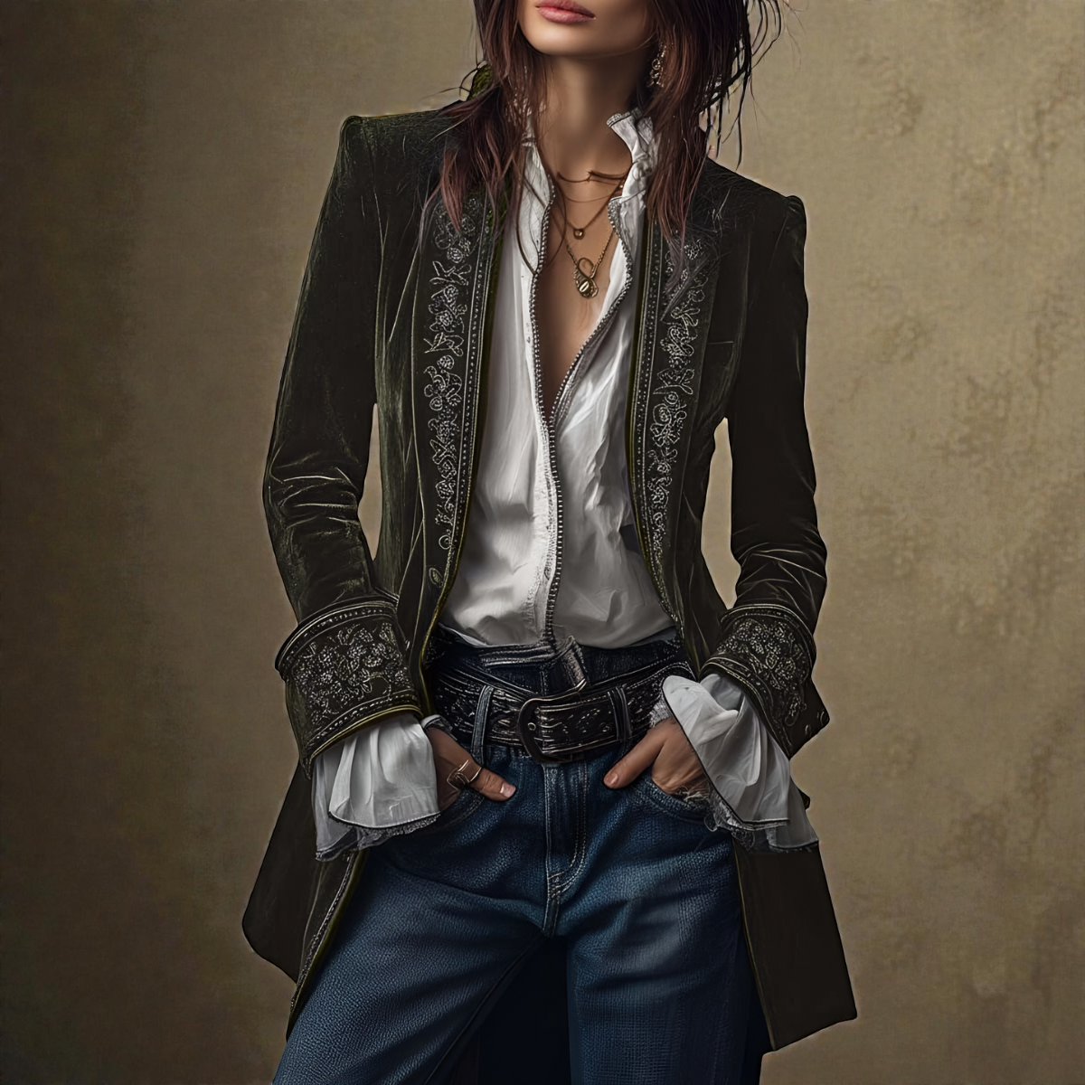 Ella™ | Elegant fløjlsjakke