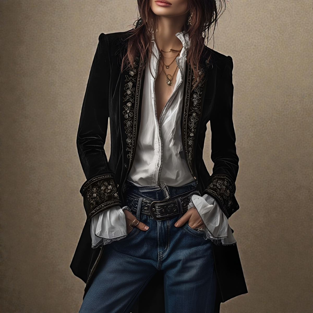 Ella™ | Elegant fløjlsjakke