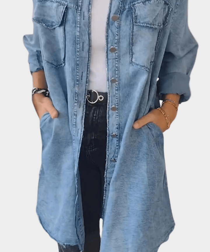 Sidsel | Denim skjortekjole