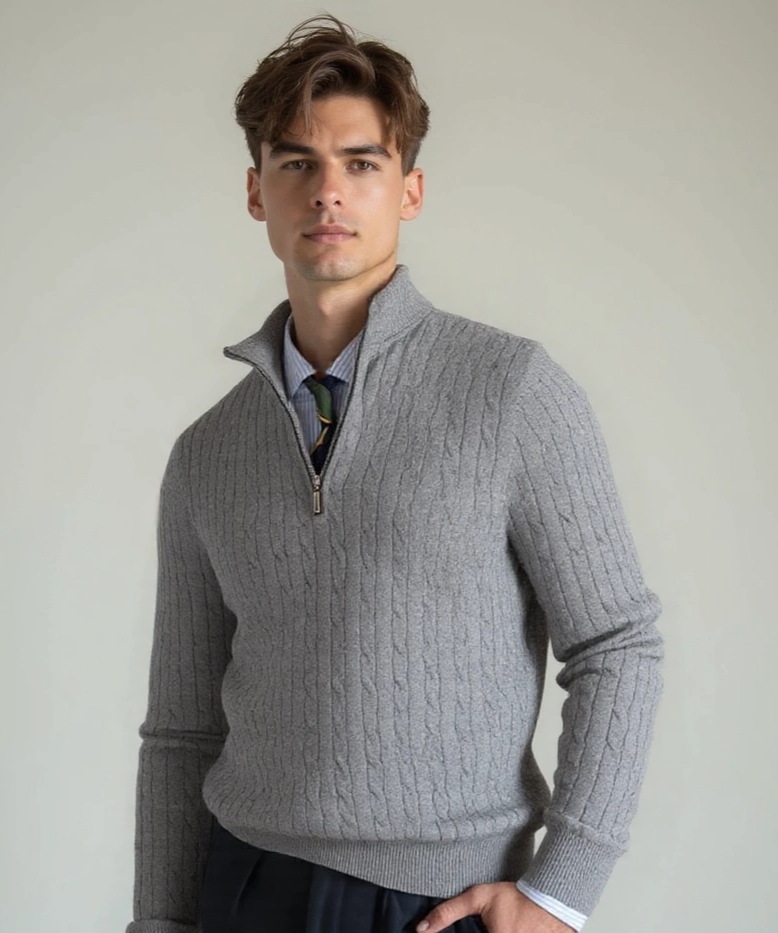 Tobias™ | Zip Trøje med Mønster